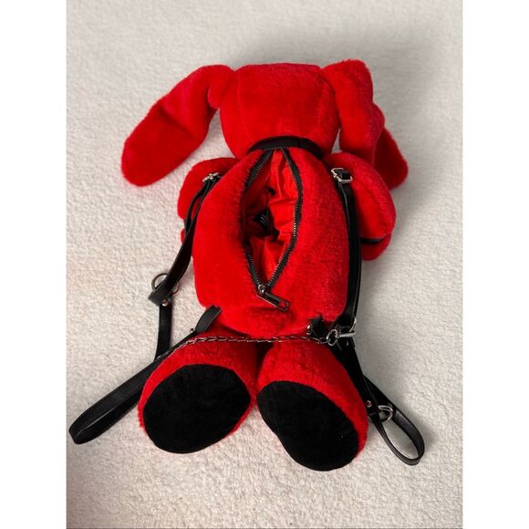 Dolls Kill/Club Exx Faux Fur Bunny Backpack - Red - Picture 7 of 9